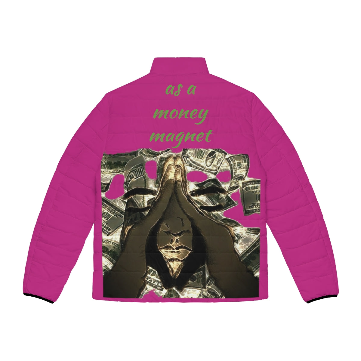 Money Magnet Puffer Jacket (AOP) - We Made It LLC 
