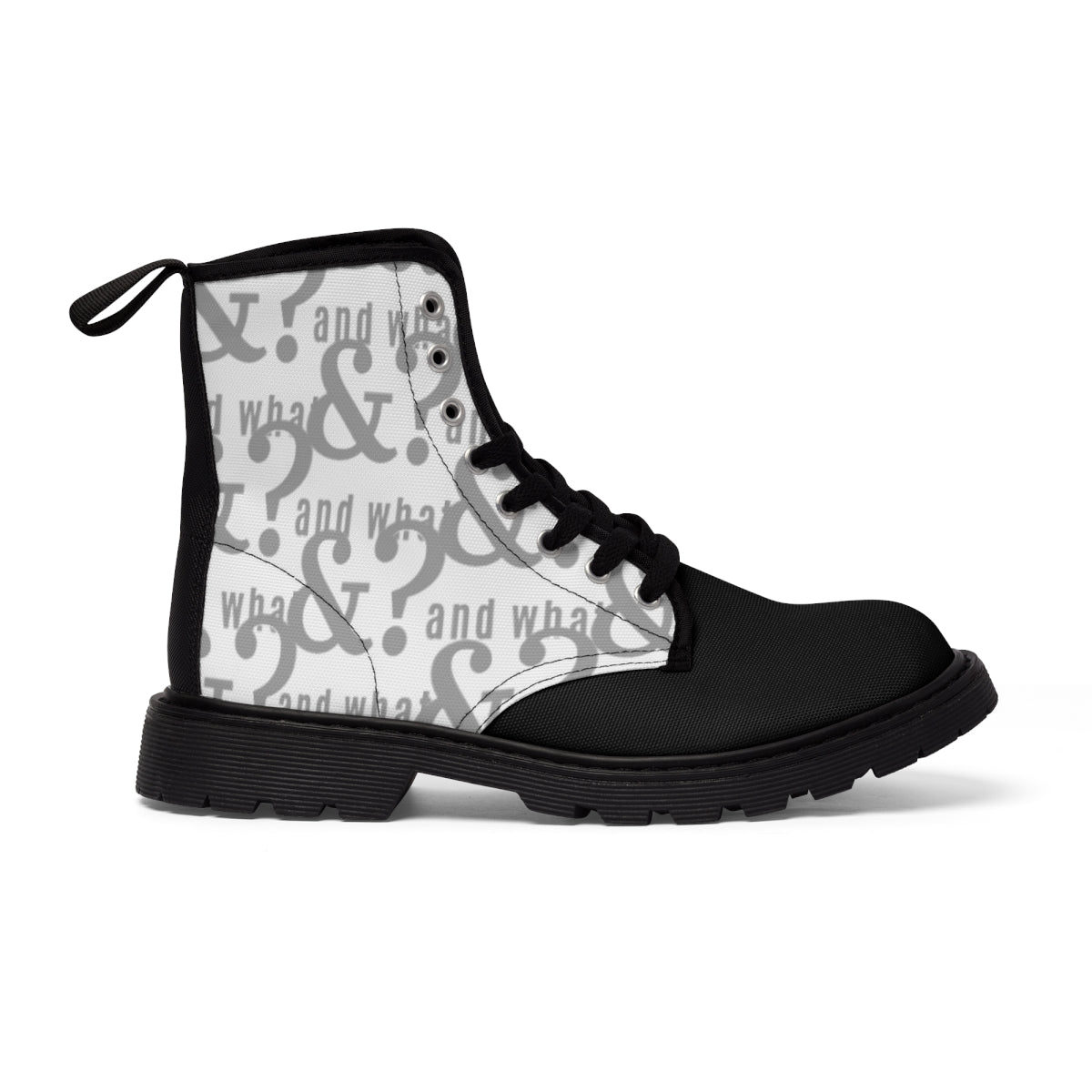 White & black Men's Canvas Boots - We Made It LLC 