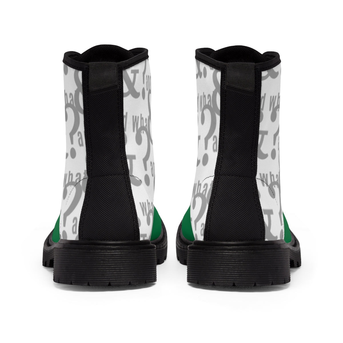 White & black Men's Canvas Boots - We Made It LLC 