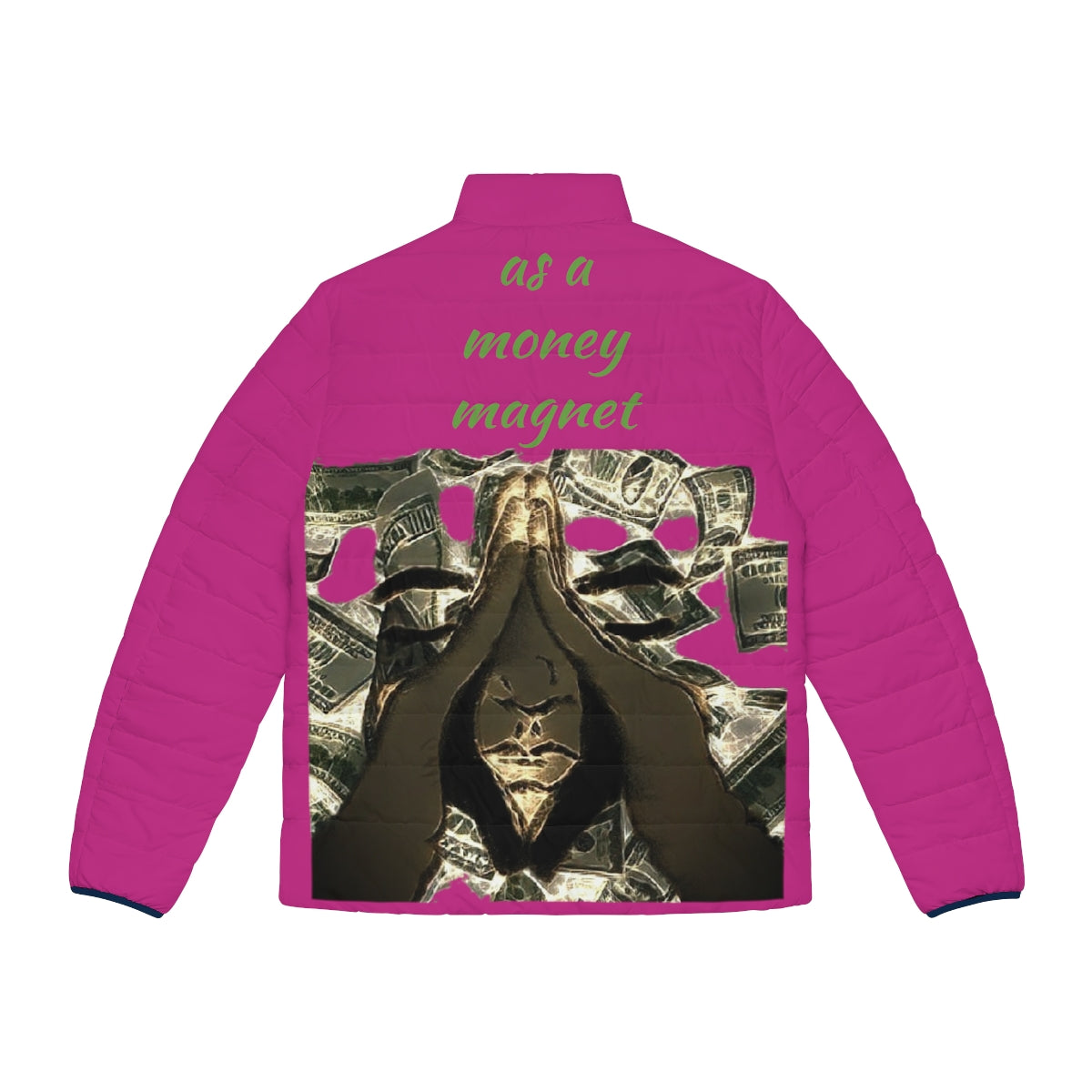 Money Magnet Puffer Jacket (AOP) - We Made It LLC 