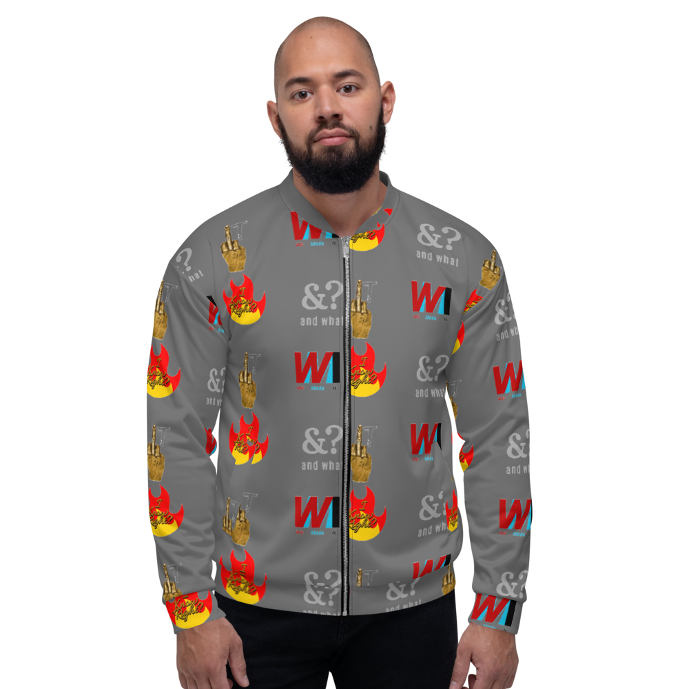 Brand Unisex Bomber Jacket gray - We Made It LLC 