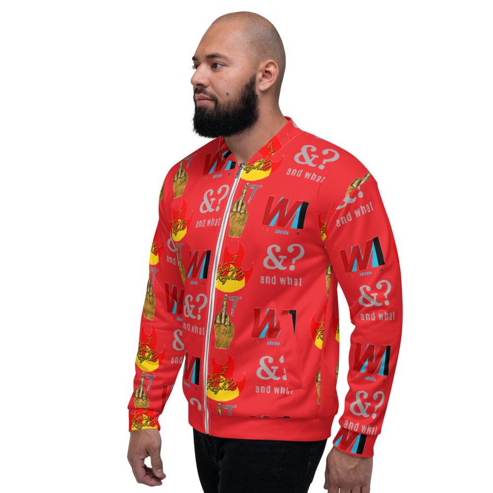 Brand Unisex Bomber Jacket red - We Made It LLC 