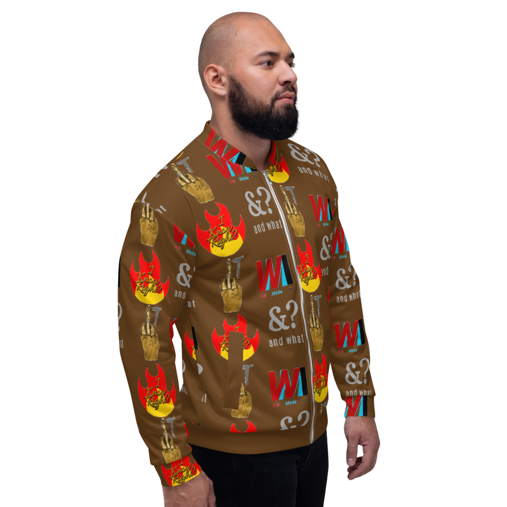 Brand Unisex Bomber Jacket chocolate - We Made It LLC 