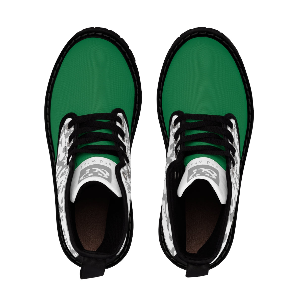 White & black Men's Canvas Boots - We Made It LLC 