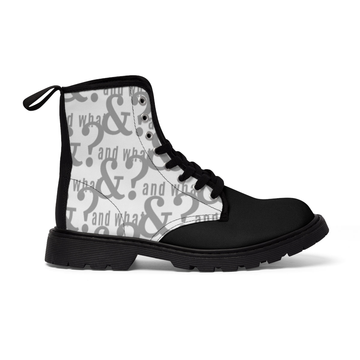 White & black Men's Canvas Boots - We Made It LLC 